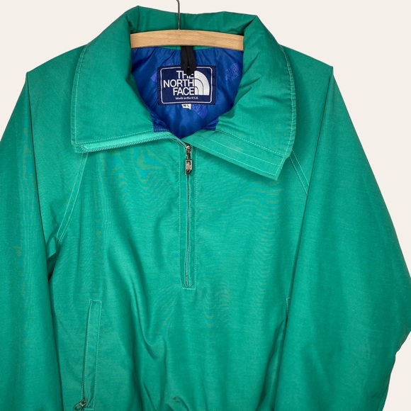 The North Face Vintage Anorak Jacket Womens Large Pullover Green Windbreaker 80s - Picture 2 of 10